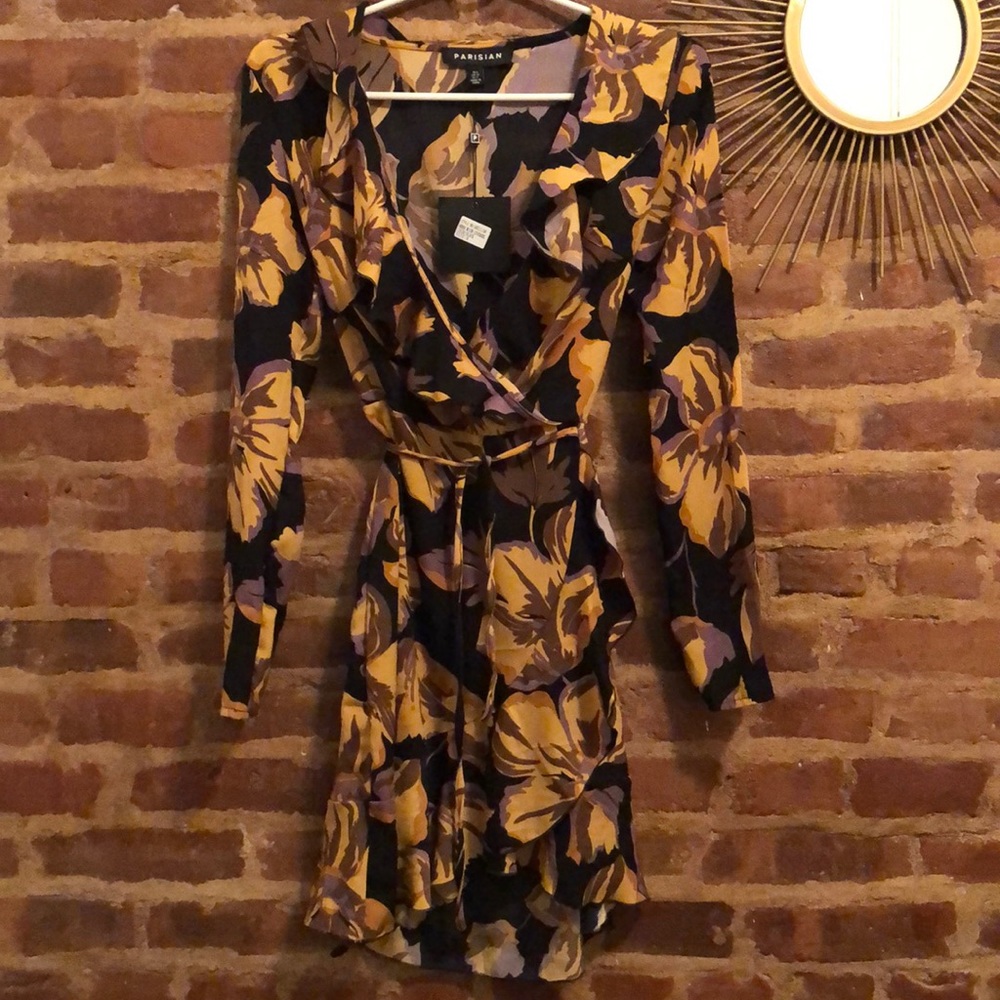 Floral mini wrap dress
